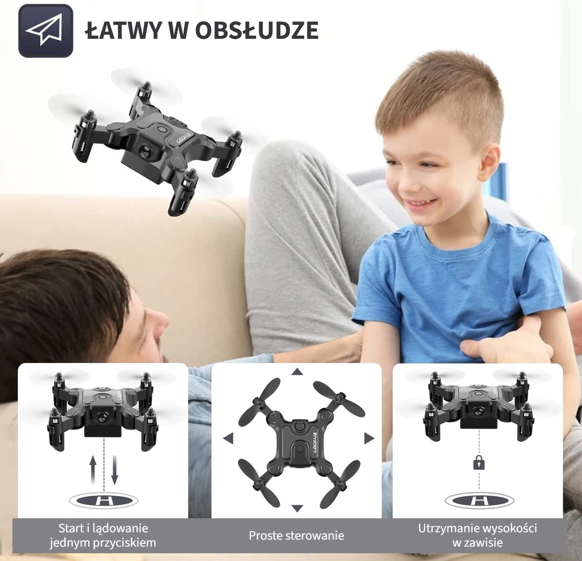 Dron Flygoo jest łatwy w obsłudze: start i lądowanie jednym przyciskiem